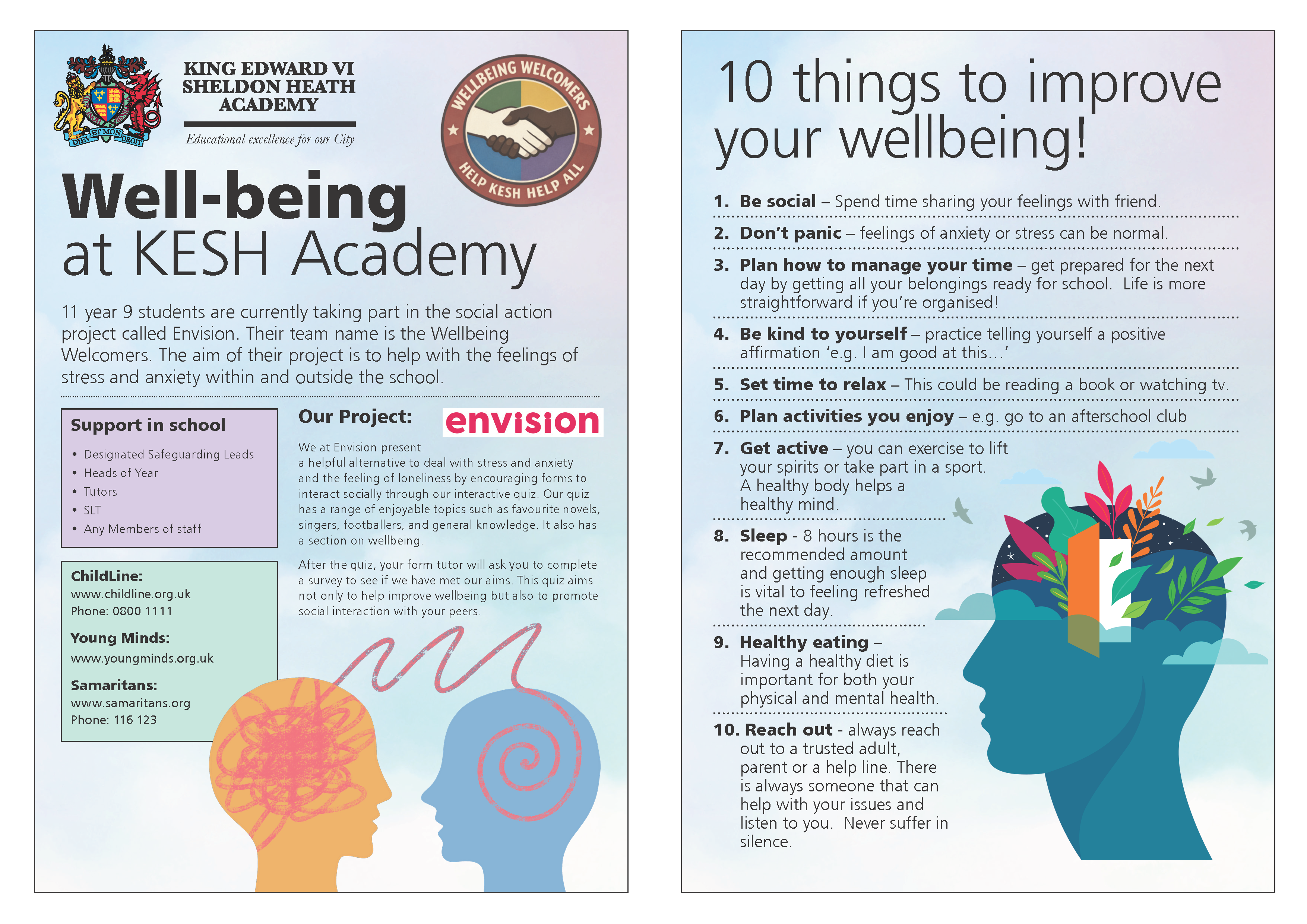 Well-being at KESH Academy - Envision Leaflet